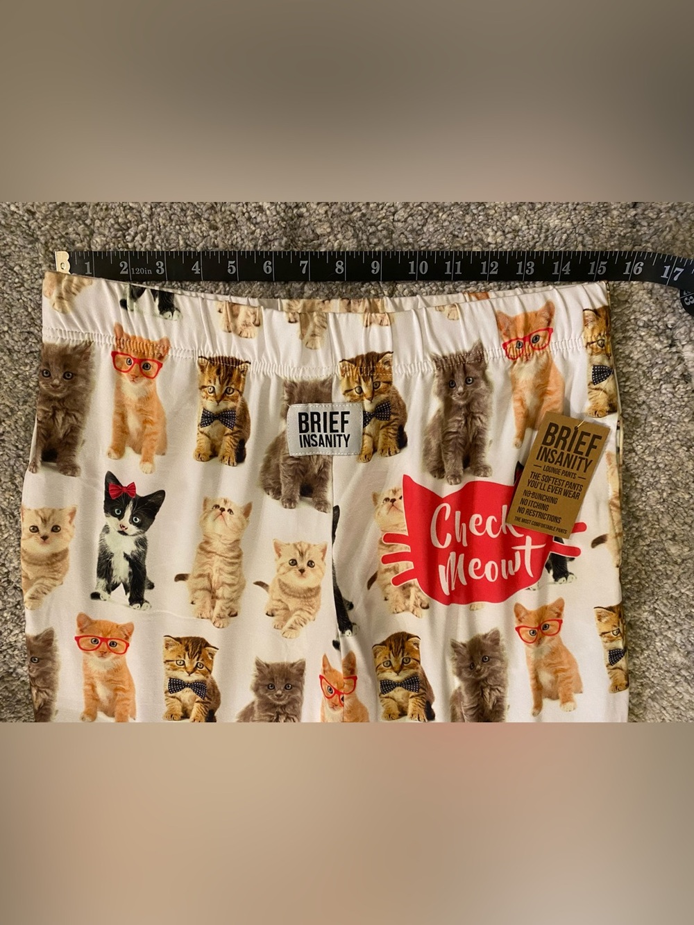 Brief Insanity Check Meowt Lounge Pants Size XL, NWT 🐱 - Picture 4 of 9